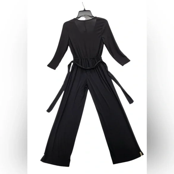 MSK Black wide leg Jumpsuit with 3/4 length sleeves - Picture 4 of 13